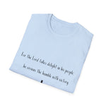 Christian Cross T-Shirt — "For the Lord takes delight in his people"