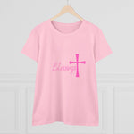 Blessings Cross Tee — Women's Pink Faith T-Shirt