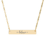 Engraved "Believe" Bar Necklace