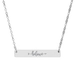 Engraved "Believe" Bar Necklace