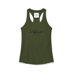 Women's Racerback Tank- Believe
