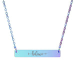 Engraved "Believe" Bar Necklace