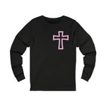 Pink Outline Cross Long Sleeve Tee