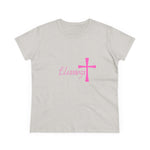 Blessings Cross Tee — Women's Pink Faith T-Shirt