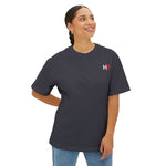 'HF' Chest Logo Tee — Oversized Boxy Cotton T-Shirt