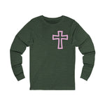 Pink Outline Cross Long Sleeve Tee