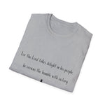 Christian Cross T-Shirt — "For the Lord takes delight in his people"