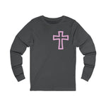 Pink Outline Cross Long Sleeve Tee