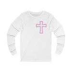 Pink Outline Cross Long Sleeve Tee