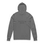 Christian Hooded Long Sleeve Tee — "In God We Trust" Cross Shirt