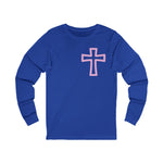 Pink Outline Cross Long Sleeve Tee
