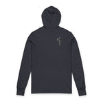 Christian Hooded Long Sleeve Tee — "In God We Trust" Cross Shirt