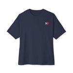 'HF' Chest Logo Tee — Oversized Boxy Cotton T-Shirt