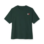'HF' Chest Logo Tee — Oversized Boxy Cotton T-Shirt