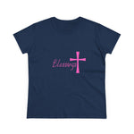 Blessings Cross Tee — Women's Pink Faith T-Shirt