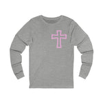 Pink Outline Cross Long Sleeve Tee