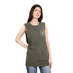 Stonewash Logo Tank Top — Minimal HF Chest Emblem