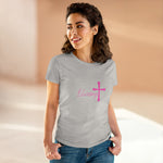 Blessings Cross Tee — Women's Pink Faith T-Shirt